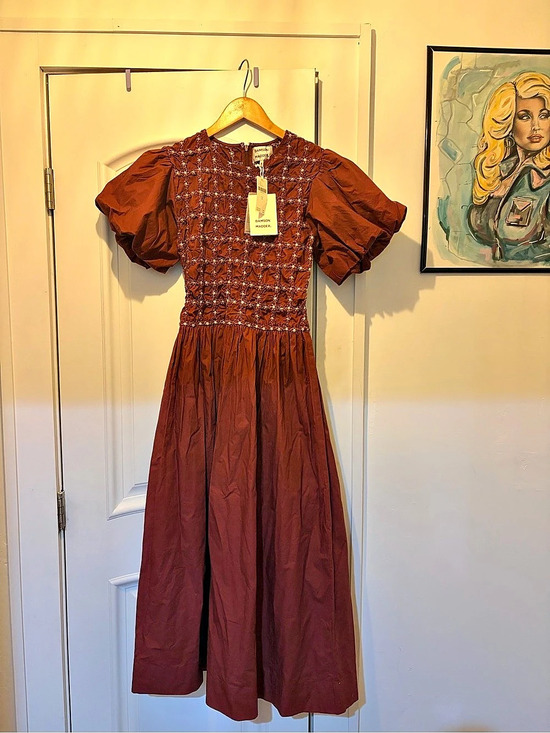 Damson Madder Dresses & Skirts - Damson Madder NWT Audrey Midi Dress Floral Brown size 8